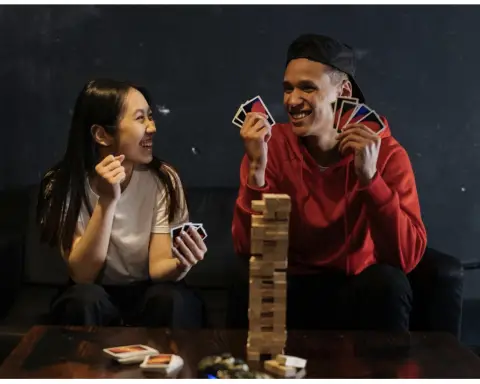 Couple playing a game
